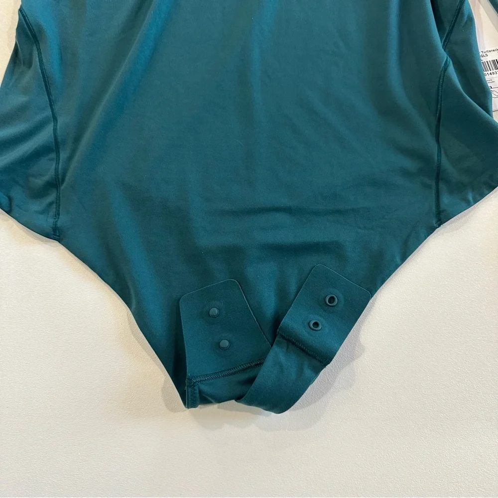 Lululemon Teal Turtleneck Seriously Soft Nulu Long Sleeve Bodysuit Womens Size L